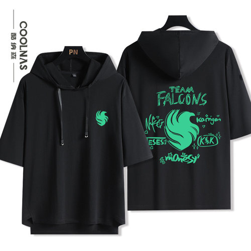 Team Falcons法尔空猎鹰cs2go战队niko签名比赛服连帽短袖男女夏
