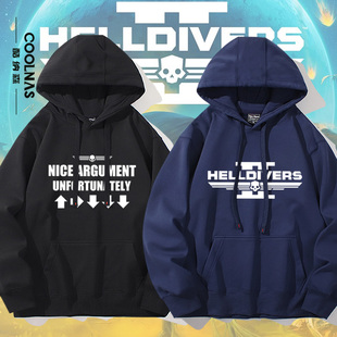 绝地地狱潜兵2衣服飞鹰地狱潜者ps5游戏周边重磅连帽卫衣男春秋款