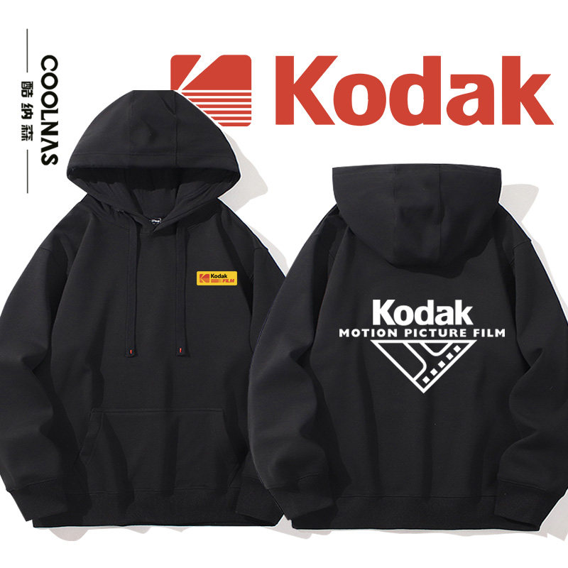 柯达Kodak黑白胶卷摄影师单反相机发烧友连帽卫衣男女春秋上衣服