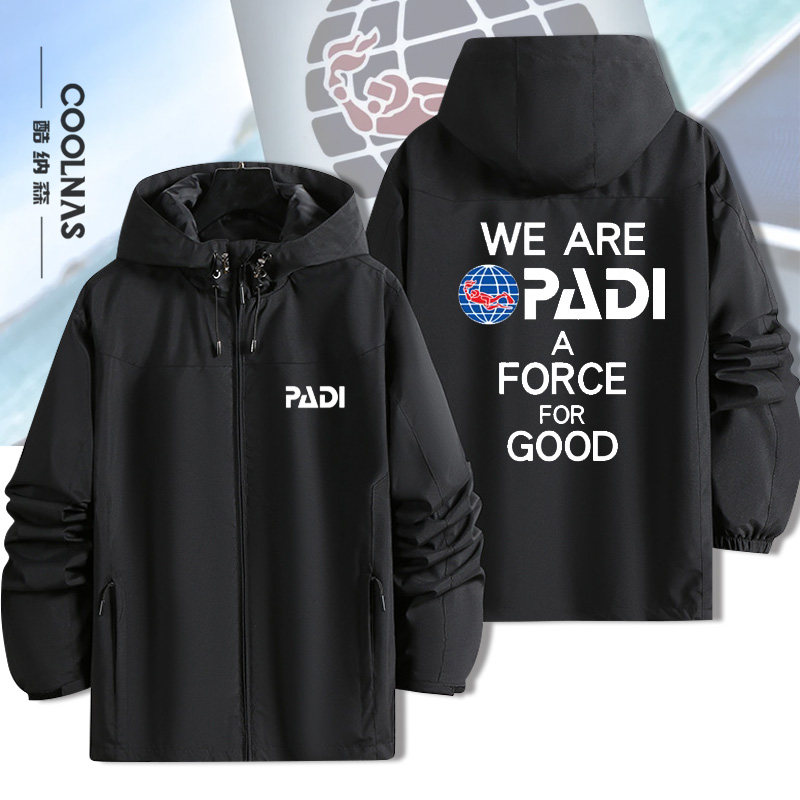 PADI潜水教练衣服世界潜联爱好者冲锋衣夹克春秋防水防风内胆套装