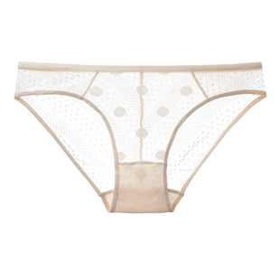 LPCSS蕾丝内裤女夏冰丝性感网纱火辣三角裤女士短裤低腰纯棉裆