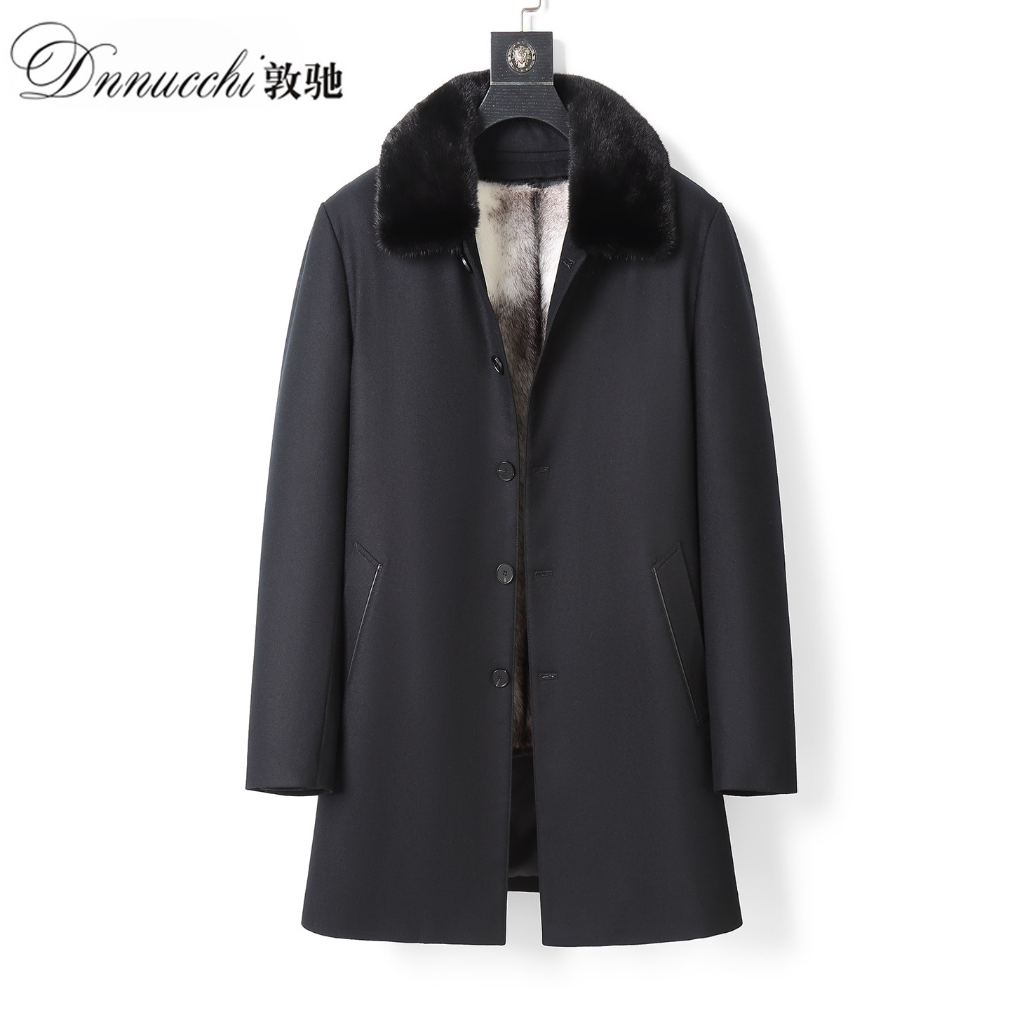 冬季中长款派克服男加厚水貂内胆