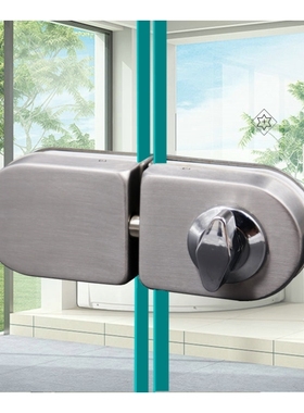 2020加粗玻璃门锁加长商铺门锁加硬锁u型免打孔插锁U型双开门推拉