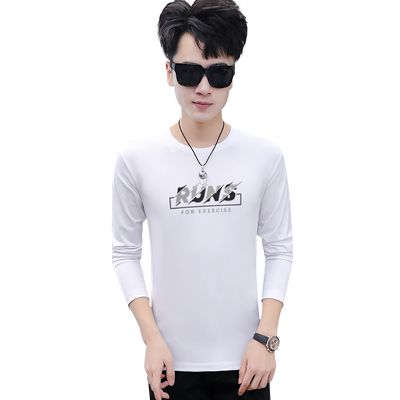 莫代尔棉男士长袖t恤打底衫秋季新款秋衣体恤潮牌秋装上衣服潮流