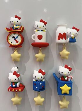 新品Hello Kity款复古餐厅系列星星发光冰箱贴礼物盲盒潮玩周边冰