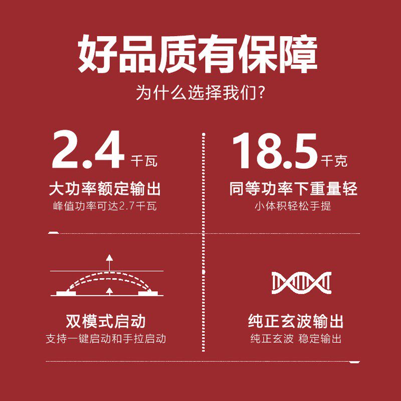 雷吉姆2KW汽油发电机家用小型户外车载空调3千瓦220V静音应急房车