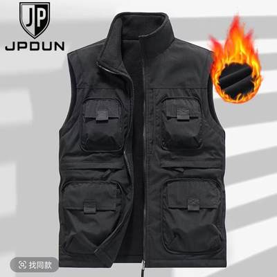JPDUN/吉普盾三旭服饰专卖店双面穿马甲多口袋工装奥粒绒加绒坎肩