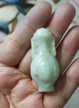407缅甸天然翡翠吊坠瓶子宝瓶卡52x26mm左右编绳材料满48元包邮