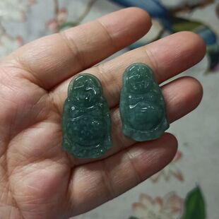 247危料天然翡翠佛公吊坠蓝水宝宝佛牌子卡30X19mm左右满48元 包邮