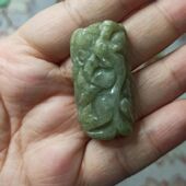 247缅甸天然翡翠吊坠黄翡雕刻貔貅手把件卡40X21mm左右满48元 包邮