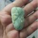 84缅甸天然翡翠吊坠雕刻件手把件飘花蝙蝠如意福瓜福寿卡42X23mm