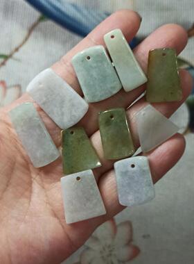 120缅甸天然翡翠吊坠平安无事牌卡25X15mm左右玉石玉牌满48元包邮