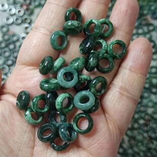 425天然翡翠玉环圈圈危料蓝水杂色跑环卡10mm左右内圈卡6满48包邮