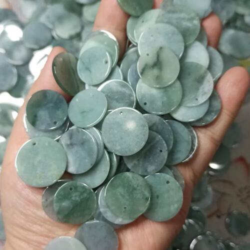 翡翠吊坠危料蓝水圆牌小无事牌