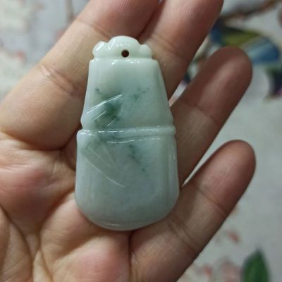 A货翡翠吊坠玉石材料配件竹节
