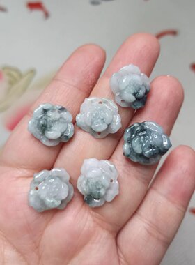 天然翡翠A货戒指花牡丹花