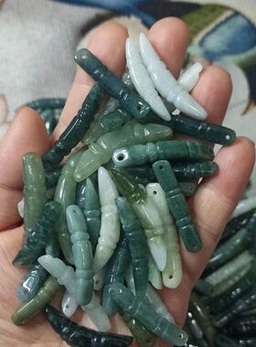 天然翡翠莲藕节玉璜玉衡手牌