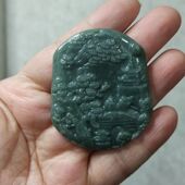 3天然翡翠吊坠危料蓝水手把件山水牌卡50X42mm左右满48元 包邮