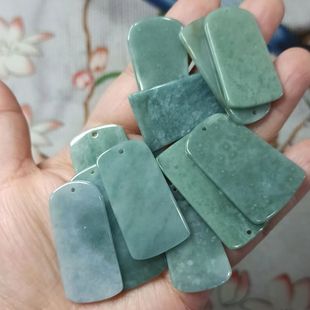 103天然翡翠吊坠危料蓝水平安无事牌卡35X20mm左右玉石满48元 包邮