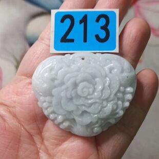 392缅甸天然翡翠吊坠特色花开富贵牡丹锁牌卡48X38mm左右48元包邮