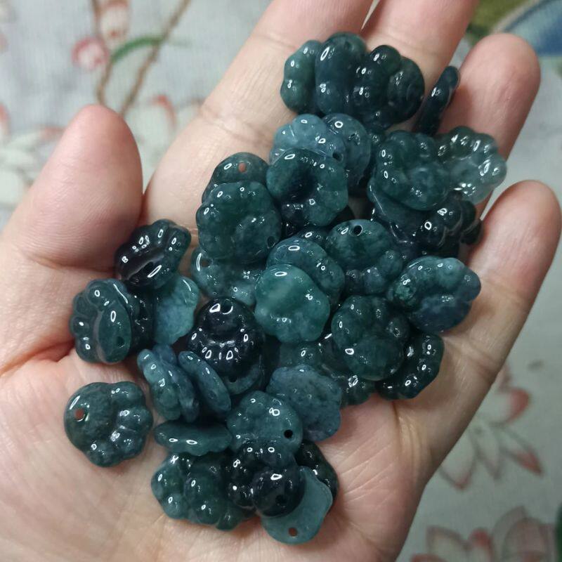 208天然翡翠吊坠孔危料蓝水猫猫爪小熊爪小滴溜卡13mm左右48包邮