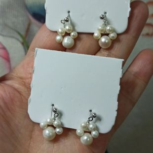 包邮 主珠卡7mm左右造型耳钉满48元 式 112淡水天然珍珠耳环猫爪款