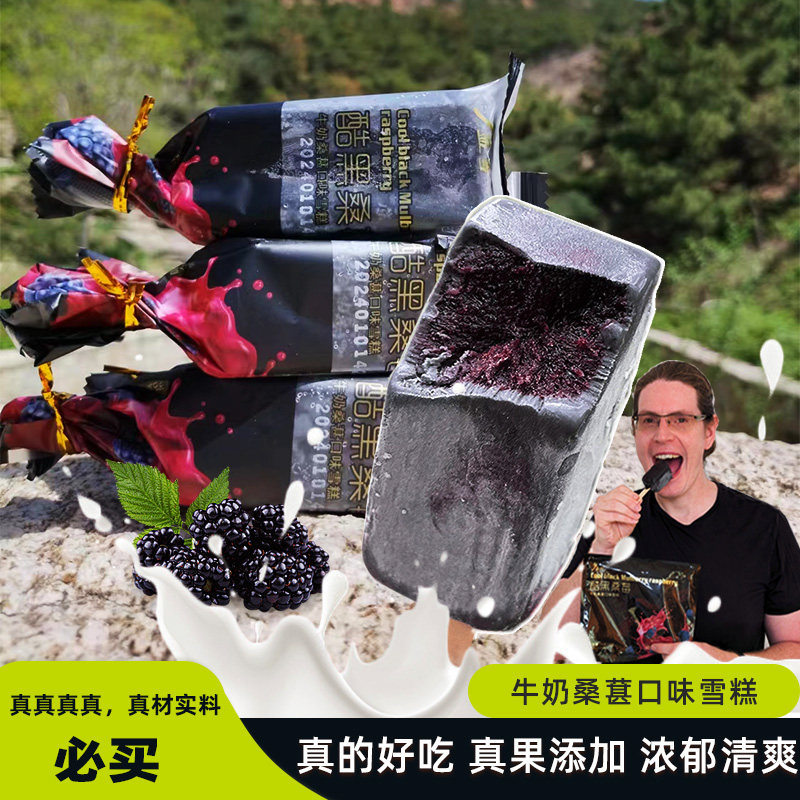 【原创正品】益雪酷黑桑莓牛奶味雪糕冰淇淋真材实料清凉一夏