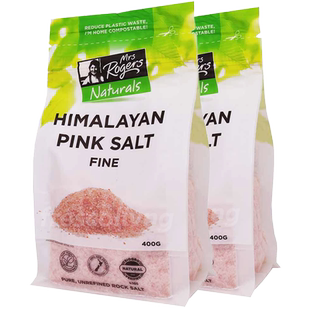进口保税 喜马拉雅粉盐 食用玫瑰盐天然岩盐 细盐400g袋装X2