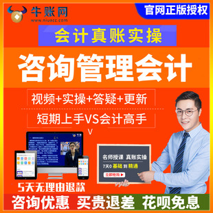牛账网咨询管理行业会计做账实务视频 公司财务真账实训实操教程