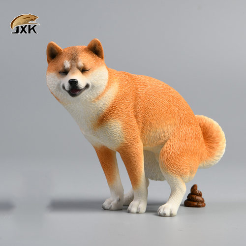 柴犬模型柴犬手办拉屎柴拉屎摆件