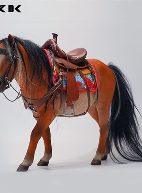 现货 JXK 1/6 蒙古马 仿真动物模型骏马摆件潮玩手办兵人坐骑送礼