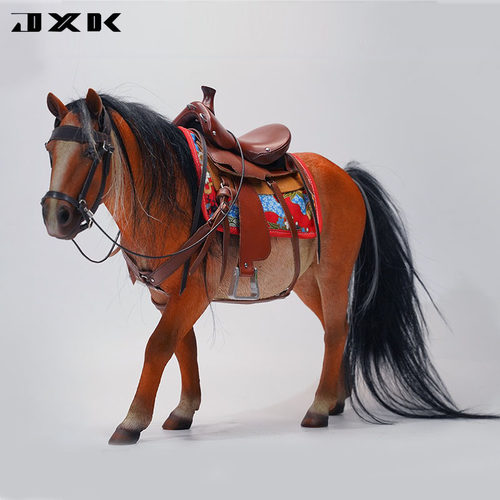 现货 JXK 1/6 蒙古马 仿真动物模型骏马摆件潮玩手办兵人坐骑送礼