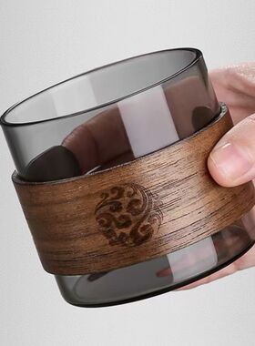烟灰色纯手工高硼硅隔热防烫日式功夫茶杯套装精致小茶杯