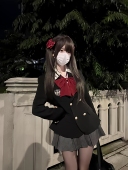 jk制服上衣学院风西装 外套送徽章秋冬校供学生小个子黑色西服上衣