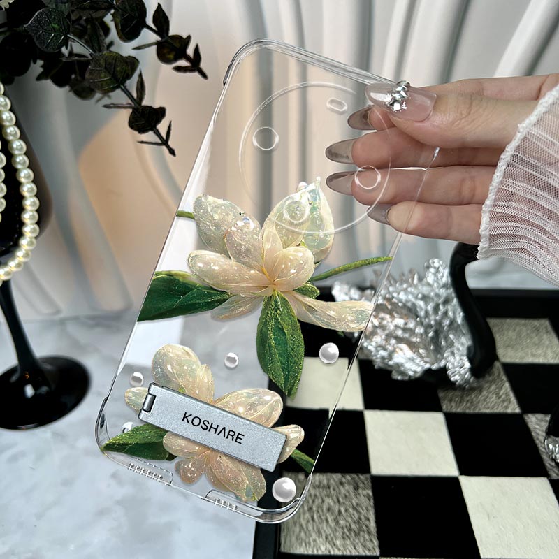 华为麦芒30手机壳无边框水晶花