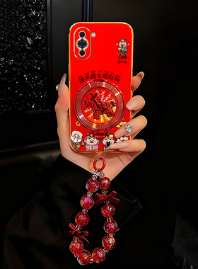 顺风顺水顺财神适用华为Nova10手机壳电镀硅胶防摔软壳Nova10Pro全包镜头创意简约新款保护套