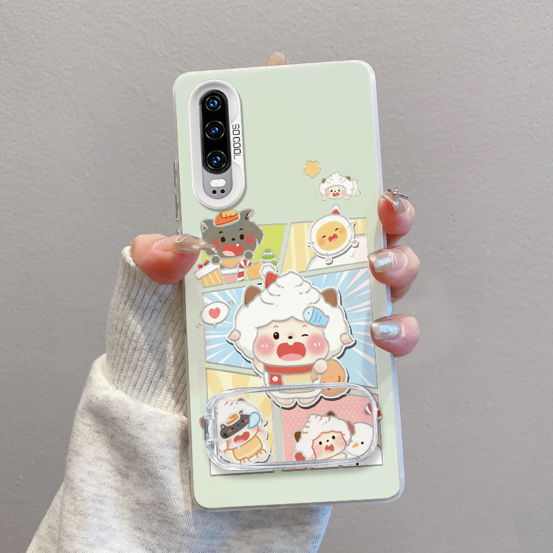 华为p30手机壳可爱插画懒洋洋