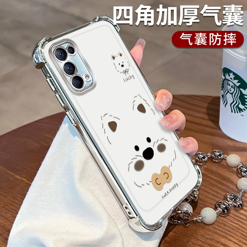 OPPORENO5手机壳reno4幸运小狗