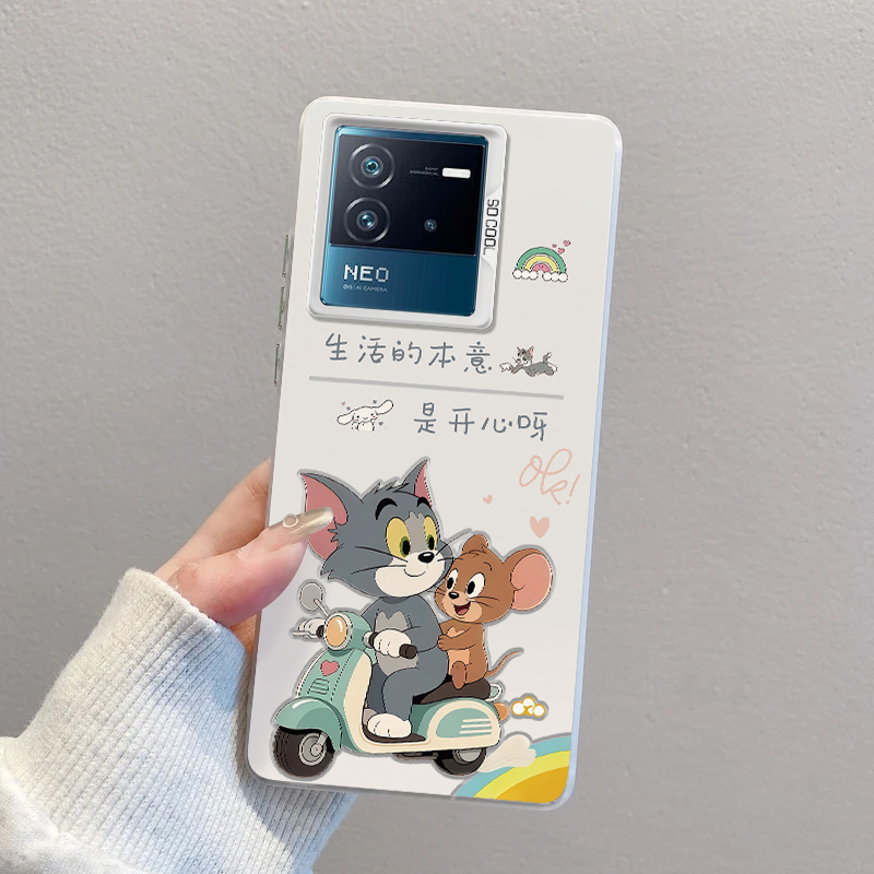 IQOONEO6手机壳猫鼠开心摩托