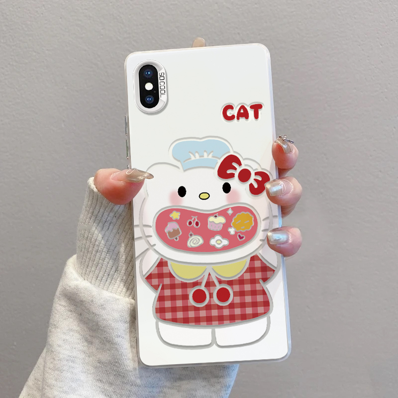 苹果X格子衣KT大口磨砂彩银