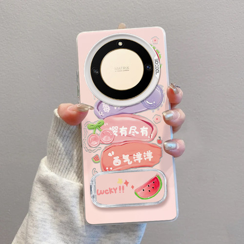 荣耀x40手机壳莓有烦恼粉磨砂