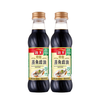 海天特级蒸鱼豉油500ml瓶装清蒸鱼海鲜炒菜生抽酿造酱油厨房调料