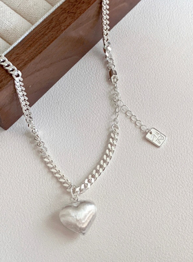 925纯银蛇骨链爱心项链简约气质