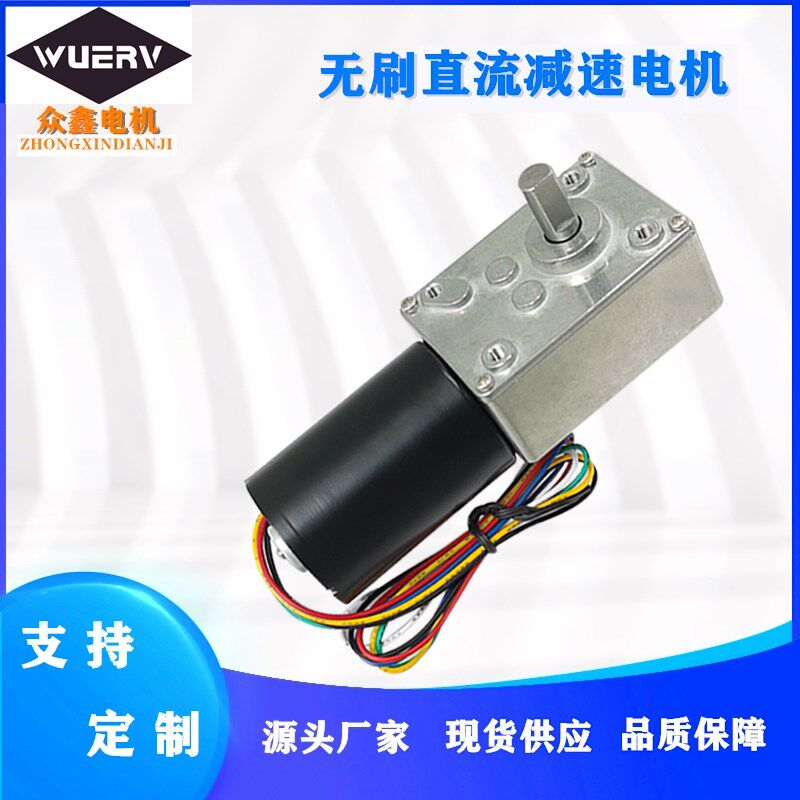 5840-3650直流无刷减速可调速电C机涡轮蜗杆带刹车马达12V24自锁