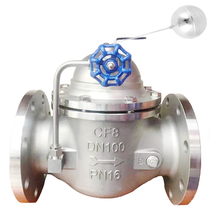100X不锈钢遥控浮球阀 304法兰液压水位控制阀水利给水自动补水阀