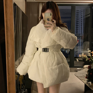 收腰显瘦保暖面包服外套 韩版 实拍设计小众大翻领棉服2025女装 冬季