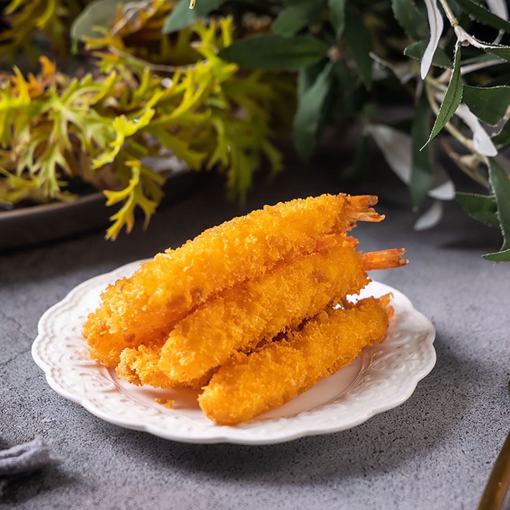 定海针棒虾裹面包屑速食油炸休闲小吃食品 天妇罗虾半成品250克