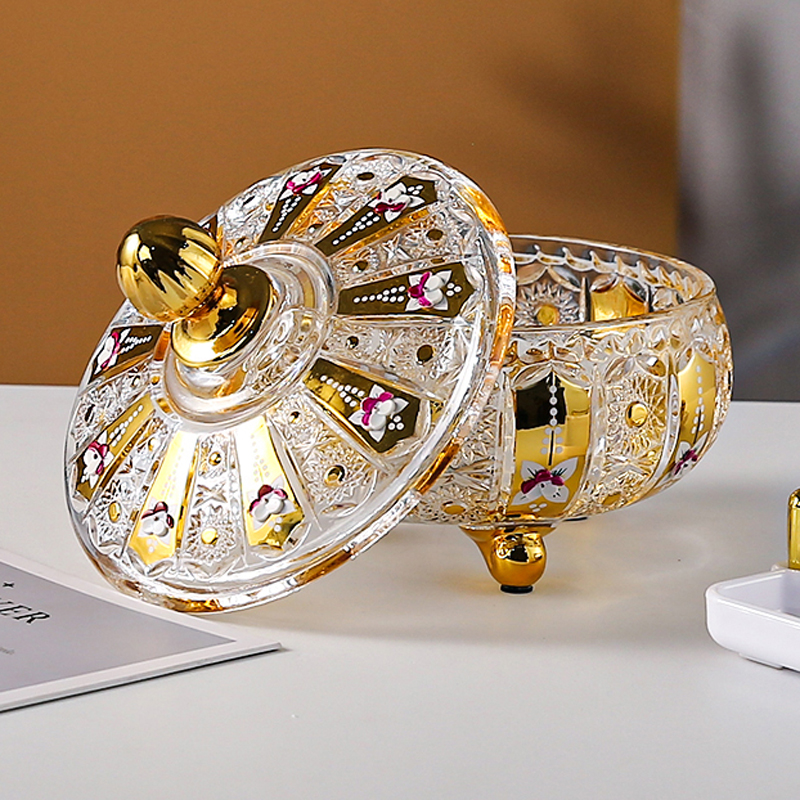 弗萊文茨水晶玻璃歐式彩繪糖罐