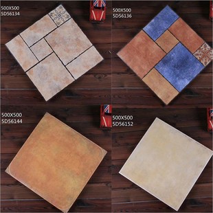 仿古地砖500x500美式复古客餐厅瓷砖地中海防滑直角花园阳台地砖