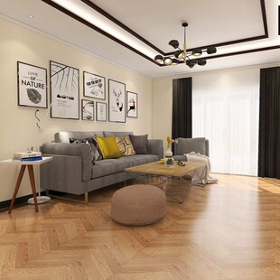 人字拼仿木纹鱼骨砖355*310客厅卧室防滑地砖阳台厨卫墙砖仿古砖